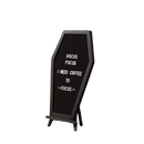 Coffin Letter Board Black With Spooky Emojis and Other Emojis and Wooden Stand - Gothic Halloween Decor Spooky Gifts Decorations