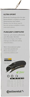 Continental Ultra Sport III 700x25C Folding Bike Tire – Black (Pack of 1)