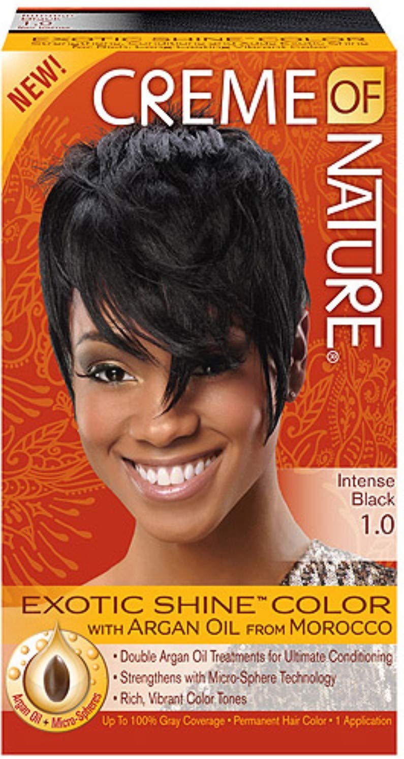 Creme of Nature Exotic Shine Color with Moroccan Argan Oil 1.0 Intense Black