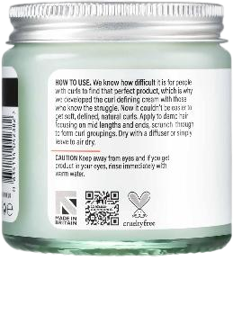 Curl Defining Cream (120ml) – sulphate free, paraben free, curl cream from The Hair Movement. - Salon Professional Curl Activating Treatment – Cruelty-Free, Vegan, 100% Recycled Packaging