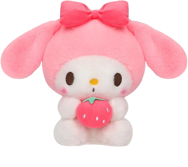 Cute Plush Toys Cartoon Stuffed Plush Doll with Strawberry Love Heart Anime Soft Plush Hugging Pillow Plush Figure for Kids Valentines Day Gifts