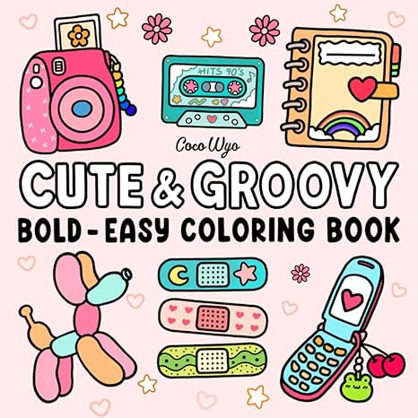 Cute & Groovy Coloring Book – Bold & Easy Designs for Relaxation
