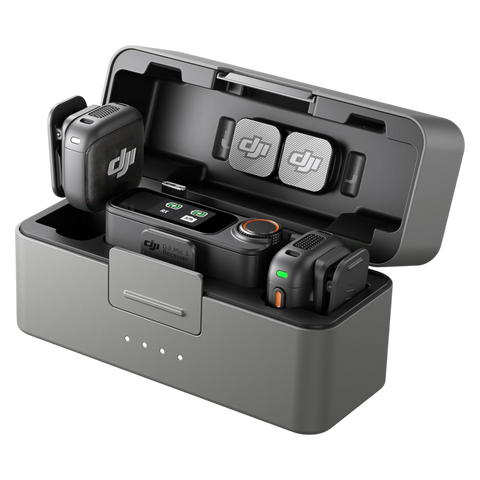 DJI Mic 3 (2 TX + 1 RX + Charging Case), Wireless Microphone for iPhone/Camera/Android, Ultralight, Adaptive Gain Control for Balanced Volume, Dual Band Anti-Interference