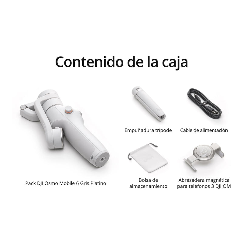 DJI Osmo Mobile 6 - 3 Axis Smartphone Gimbal Stabilizer, Platinum Gray