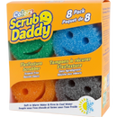 Scrub Daddy 8 Sponge Set, Colors, Scratch-Free Sponges for Dishes & Home, Odor Resistant Scrubbers, Soft in Warm Water Firm in Cool, Deep Cleaning, Dishwasher Safe, Multi-use Functional Ergonomic, 8ct