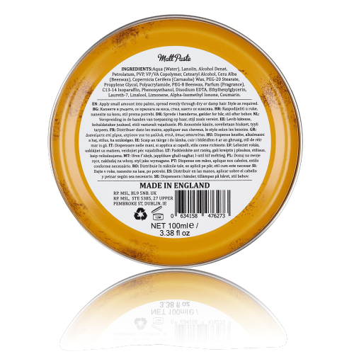 Dapper Dan Matt Texturised Styling Paste for a Versatile Strong Flexible Hold 100ml