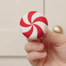 Decorative Knob Covers Red Peppermint 12 Pack Stretch Over Hardware Christmas Holiday Decorations