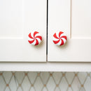 Decorative Knob Covers Red Peppermint 12 Pack Stretch Over Hardware Christmas Holiday Decorations