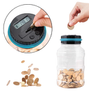 Digital Counting Money Jar: Large Coin Bank with LCD Display - Automated Coin Counter, Wireless, Battery Operated