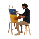 MEEDEN Artist Wooden Drafting Stool: Adjustable Height Art Stool for Studio