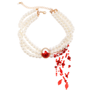 Dripping Blood Pearl Choker – Gothic Halloween Costume Necklace for Vampire & Witch Looks