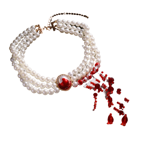 Dripping Blood Pearl Choker – Gothic Halloween Costume Necklace for Vampire & Witch Looks