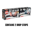 Drop Stop - The Original Patented Car Seat Gap Filler - Between Seats Console Organizer, Set of 2 and Slide Free Pad and Light