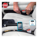 Drop Stop - The Original Patented Car Seat Gap Filler - Between Seats Console Organizer, Set of 2 and Slide Free Pad and Light