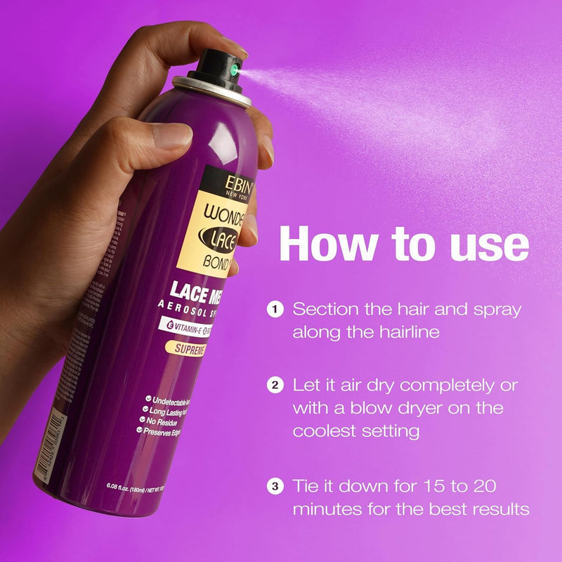 EBIN Wonder Lace Bond Lace Melt Aerosol Spray 80ml with Vitamin E