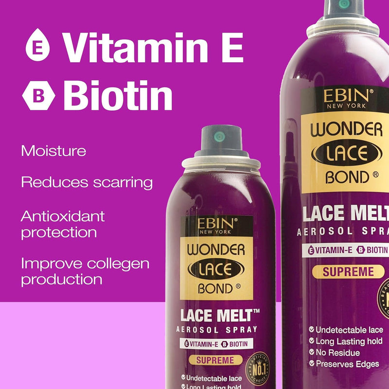 EBIN Wonder Lace Bond Lace Melt Aerosol Spray 80ml with Vitamin E