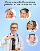 Electric Ear Wax Removal System, Water Powered Ear Cleaning Tool with Irrigation Flusher, 6 Tips, 4 Pressure Settings - Safe & Effective for Ear Wax Buildup Flushing and Cleaning