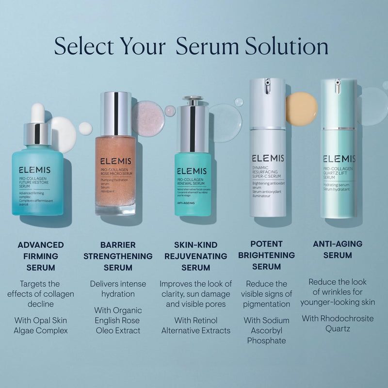 Elemis Pro Collagen Serums – Renewal, Super Elixir & Rose Micro Serum (15ml & 30ml)