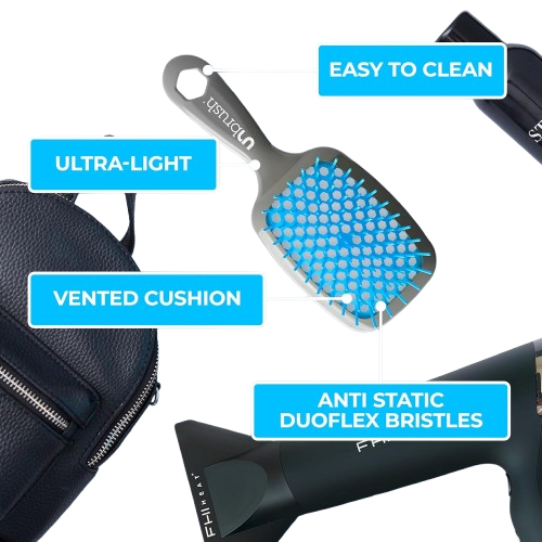 FHI Heat Unbrush Wet & Dry Vented Detangling Hair Brush Light Blue/Grey