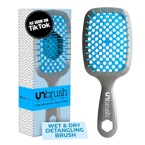FHI Heat Unbrush Wet & Dry Vented Detangling Hair Brush Light Blue/Grey