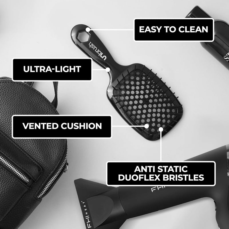 FHI Heat Unbrush Wet & Dry Vented Detangling Hair Brush – Black