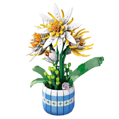 Flower Bonsai Building Set – Artificial Floral Home Decor & Gift Idea