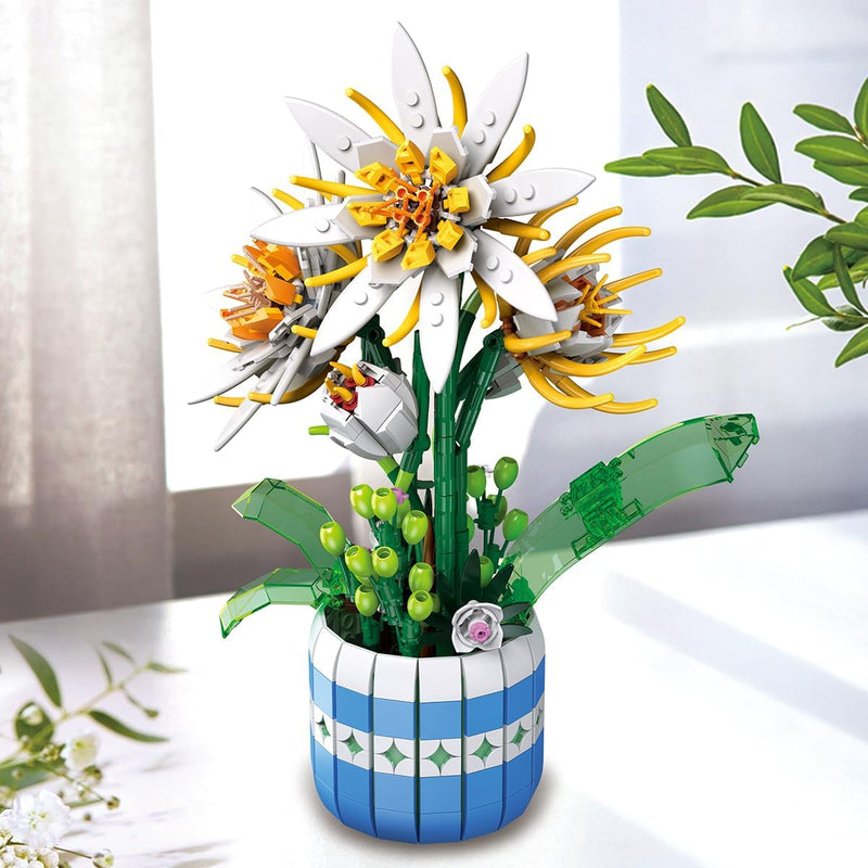 Flower Bonsai Building Set – Artificial Floral Home Decor & Gift Idea