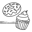 Food, Drink & Sweets Coloring Book – Relaxing Bold & Easy Designs