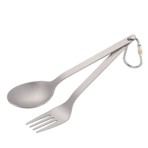 Fork & Spoon Set Ultralight & Portable Camping Utensil Set - Durable Cutlery with Travel Case