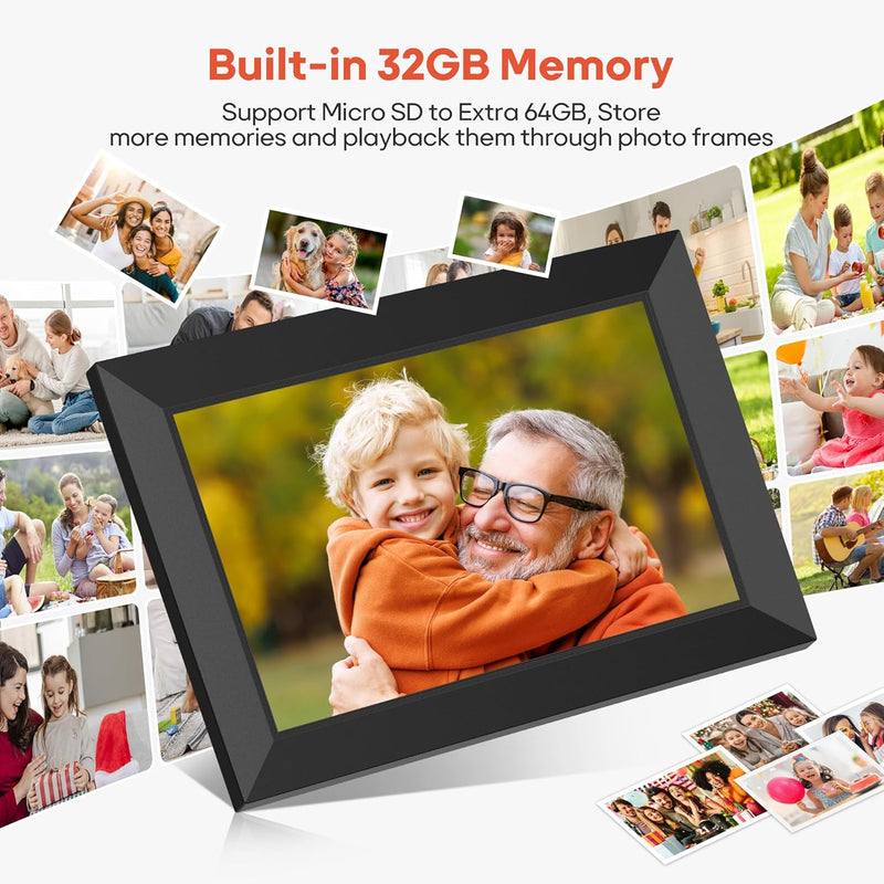 Frameo 10.1 Inch Digital Picture Frame WiFi 32GB HD Touch Screen Electronic Photo Frame