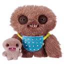 Fuggler Mini Rascals Series 1 Squidge Brown Long Pile Plush Toy by ZURU Funny Ugly Monster Collectible (Double Trouble 9 Inch)
