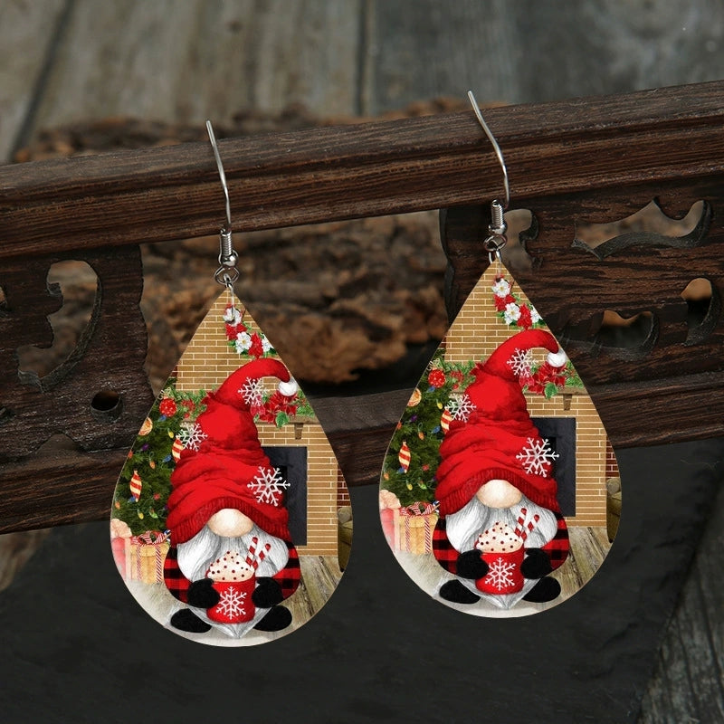 Gnome Teardrop Earrings – Festive Holiday Hot Cocoa Design