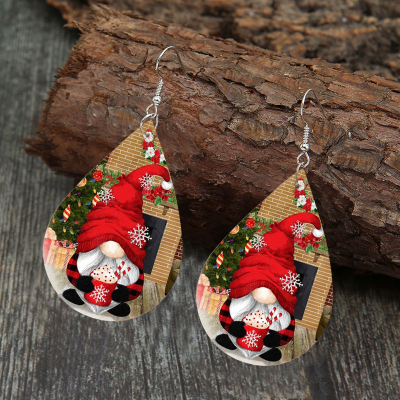 Gnome Teardrop Earrings – Festive Holiday Hot Cocoa Design