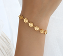 Gold Smiley Face Waterproof Bracelet – Positive Mood Jewelry Gift for Her