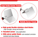 Goldblatt 2 Piece Drywall Corner Tool Set, 5'' Outside Corner Knife & 3-1/2'' Inside Corner Knife