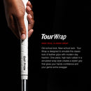Golf Pride Tour Wrap Standard Golf Club Grips – High-Tack Classic Wrap Design (Pack of 3)
