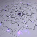 Halloween Decorations Giant Spider Web with Purple Lights Light up Black Spiderweb Mains Powered Halloween Outdoor Lights Waterproof for Garden Yard Décor