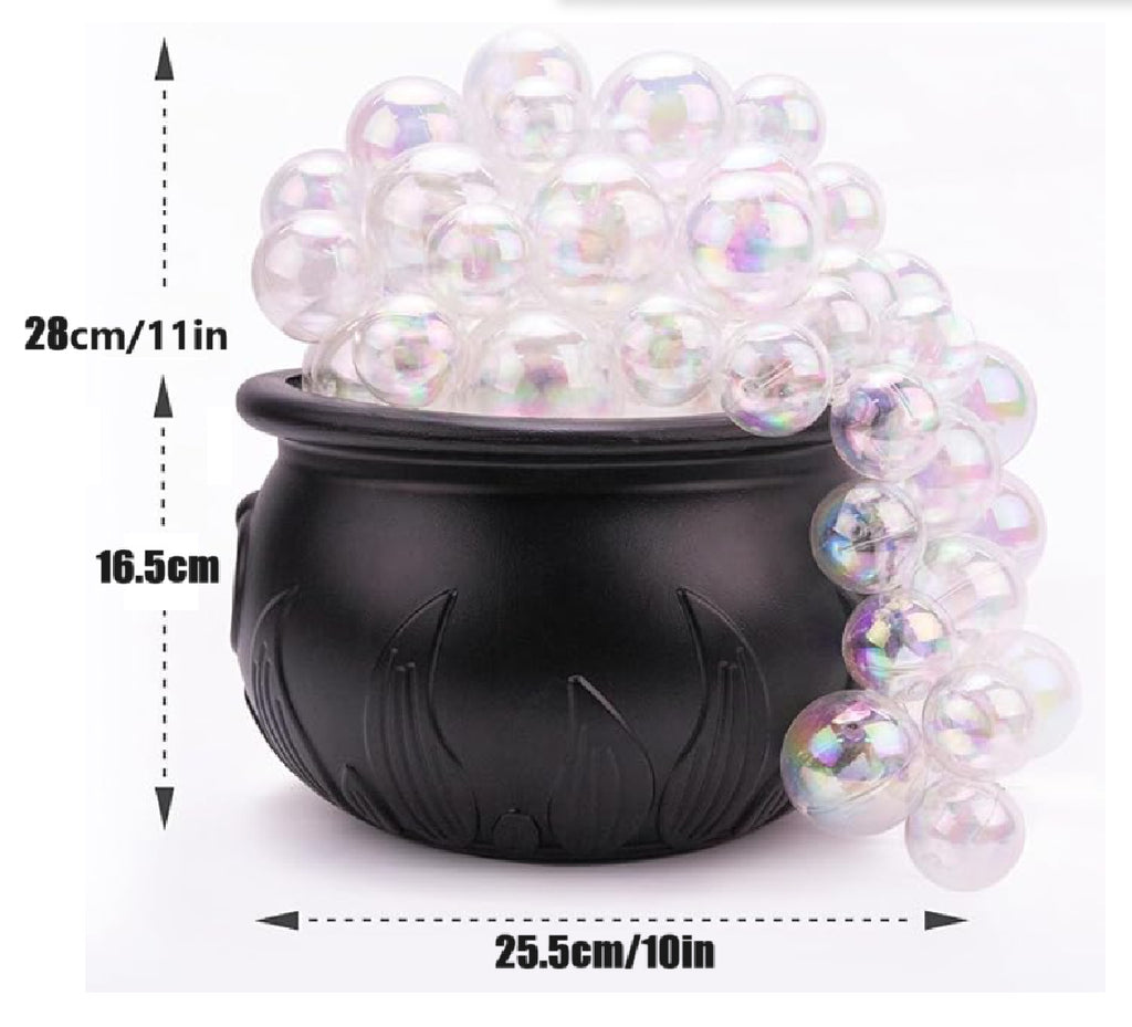 Plastic Cauldron Stackable Halloween Decorations Indoor - DIY Bubbling Cauldron Set - Black Plast