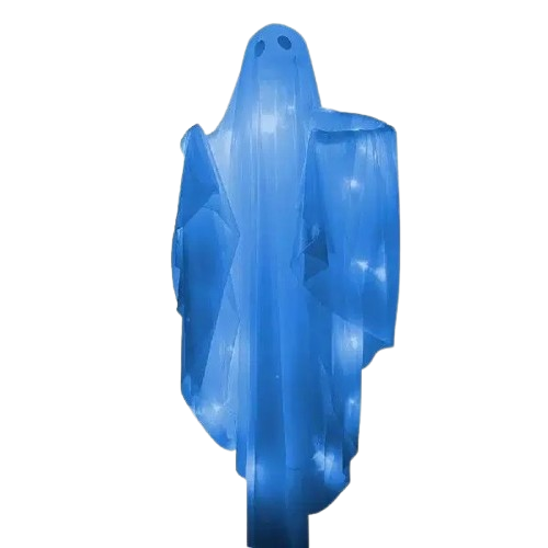 Halloween Hanging Light up Ghost Decorations Outdoor, White Hanging Ghosts With Blue LED Light