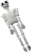 Halloween Plush Skeleton, 37-Inch Skeleton Doll, White Bone Skeleton, Halloween Plush Pillow, Skeleton Pillow Ornament, Halloween Shelf Decoration, Handmade Halloween Decor, Plush Skeleton Doll