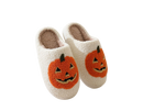 Halloween Pumpkin Slippers for Womens Mens Plush Warm Spooky Lantern Pumpkin Slippers House Shoes