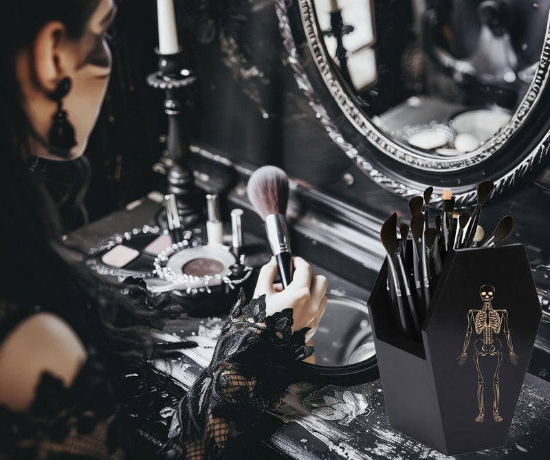 Halloween Wooden Utensil Holder – Spooky Kitchen Decor for Bats, Skulls & More