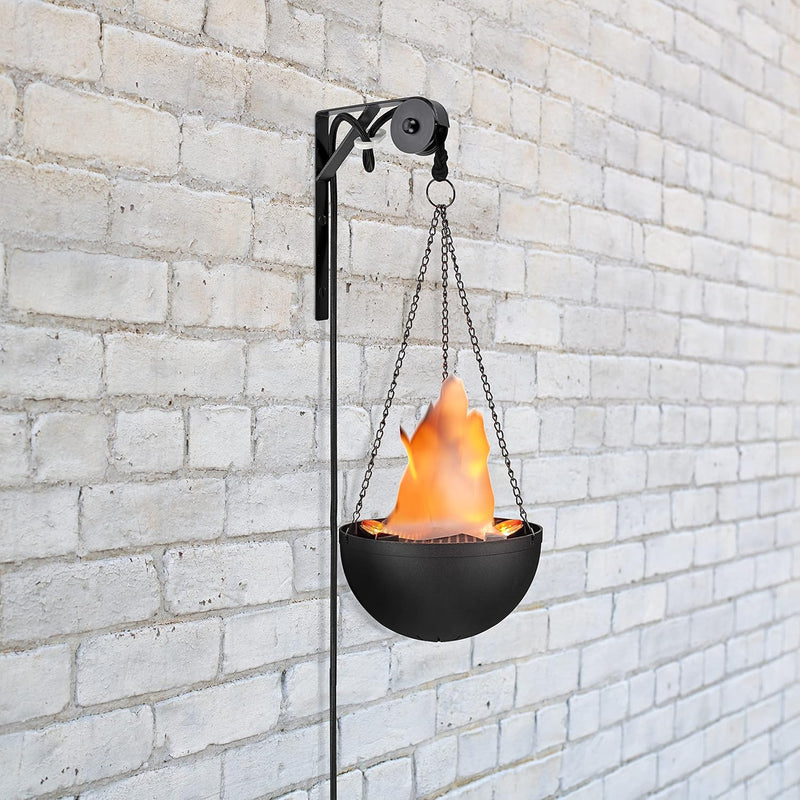 Hanging Fire Flame Light Prop for Halloween and Party Decor Black