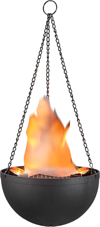 Hanging Fire Flame Light Prop for Halloween and Party Decor Black