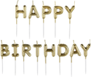 Happy Birthday Balloon Pick Candles - 13 Pieces - Candle Set for Birthday Party Celebrations, Gold