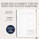 Hardback Productivity Planner - Daily planner for organisation, time management and productivity | Undated A5 planner using the viral Method by Grace Beverley | Burning the Midnight (Blue) Oil