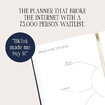 Hardback Productivity Planner - Daily planner for organisation, time management and productivity | Undated A5 planner using the viral Method by Grace Beverley | Burning the Midnight (Blue) Oil