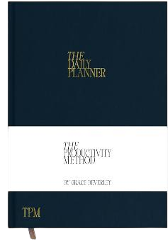 Hardback Productivity Planner - Daily planner for organisation, time management and productivity | Undated A5 planner using the viral Method by Grace Beverley | Burning the Midnight (Blue) Oil