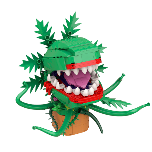 Horror Piranha Flower Building Kit – 303PCS Cannibal Plant Bricks for Halloween & Gift Fun