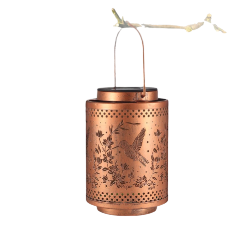 Hummingbird Solar Lanterns Garden Decor Metal Hanging Lights Waterproof Outdoor LED Lanterns for Yard Patio Lawn Pathway Landscape